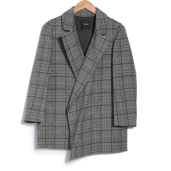 Theory Clairene Weston Plaid Wool/Cashmere Jacket - Picture 4 of 9